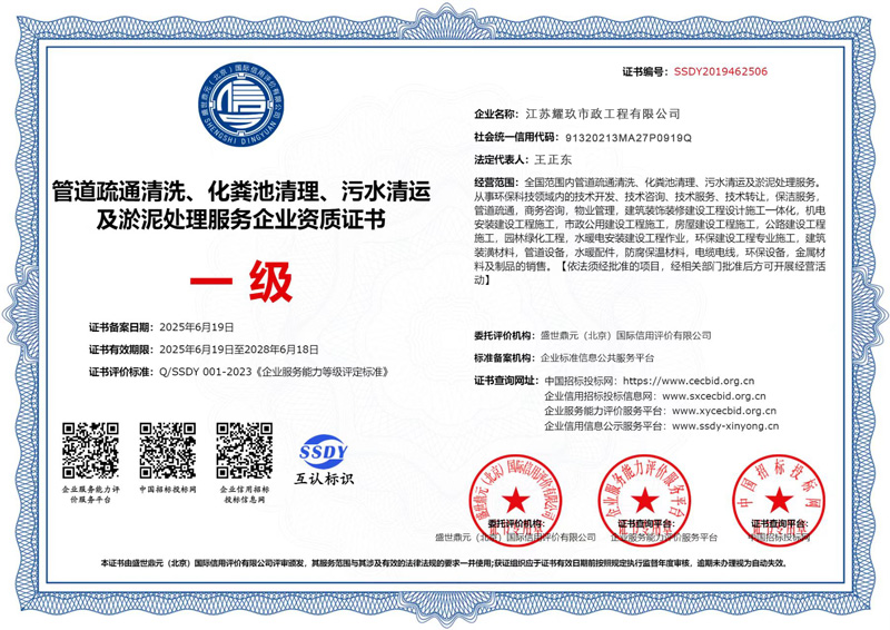 青石村企业资质证书